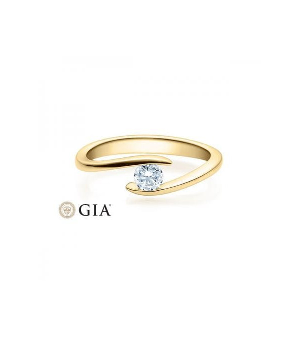 Deneb 0,30 | Oro amarillo - ANILLO DE COMPROMISO EN ORO - Original anillo de pedida de oro amarillo con un diamante en tensión