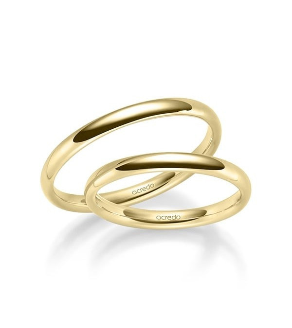 Clásicas alianzas de boda económicas de media caña en oro amarillo - Alianzas de boda - 




