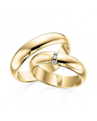 Alianzas de boda brillantes en oro de 14 o 18K con diamantes - Alianzas de boda - 

