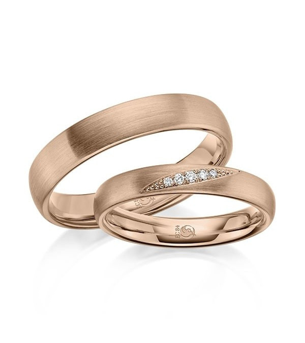 Alianzas de boda de oro rosa con acabado mate - Alianzas de boda - 


