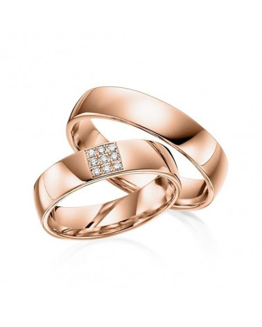 Anillos de matrimonio distintos de oro rosa con diamantes naturales - Alianzas de boda - 


