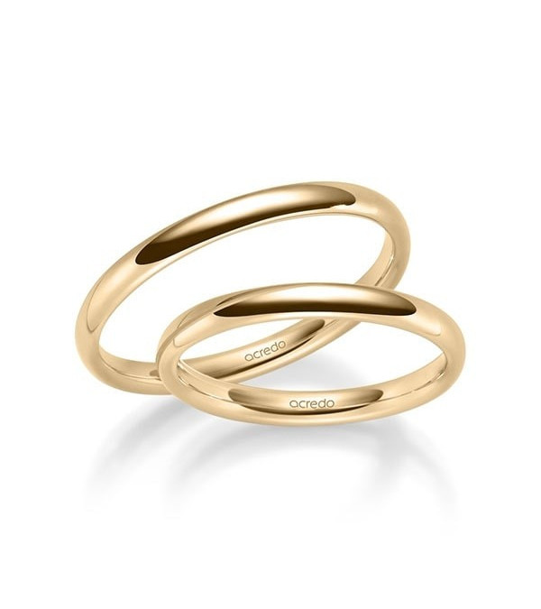 Clásicos anillos de matrimonio de media caña de oro rosa lisos - Alianzas de boda - 


