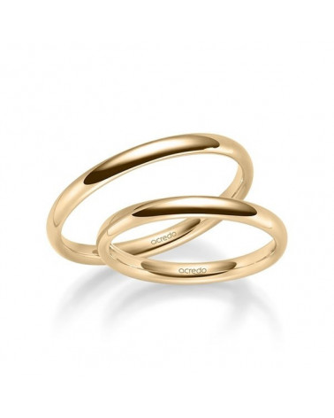 Clásicos anillos de matrimonio de media caña de oro rosa lisos - Alianzas de boda - 


