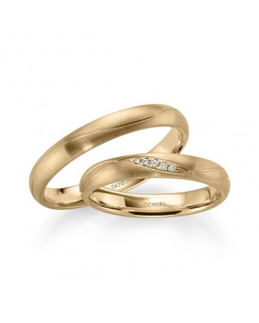 Alianzas de boda mate confeccionadas en oro rosa con diamantes - Alianzas de boda - 


