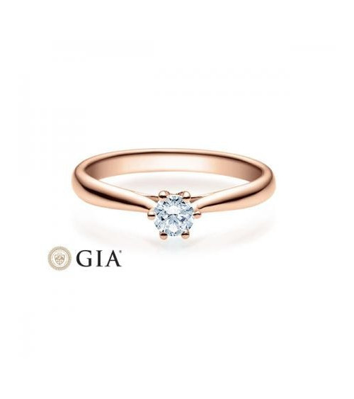 Achernar 0,30 | Oro rosa - ANILLOS DE COMPROMISO EN ORO ROSA - Anillo de pedida rosa con un diamante grande con certificado