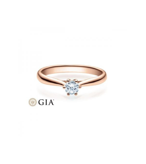 Achernar 0,30 | Oro rosa - ANILLOS DE COMPROMISO EN ORO ROSA - Anillo de pedida rosa con un diamante grande con certificado