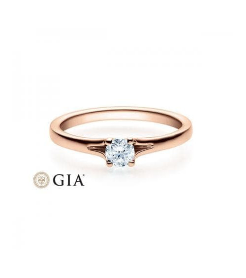 Fénix 0,30 | Oro rosa - ANILLOS DE COMPROMISO EN ORO ROSA - Precioso anillo de compromiso de oro rosa con un diamante en tensión