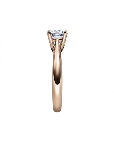 Alnilam 0,10 | Oro rosa - ANILLOS DE COMPROMISO EN ORO ROSA - Anillo de oro rosa con un diamante engastado en 4 garras entrelaza