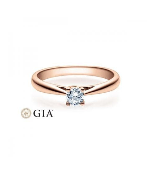 Alnilam 0,30 | Oro rosa - ANILLOS DE COMPROMISO EN ORO ROSA - Anillo rosa con un diamante "Hearts and Arrows" para la pedida de 