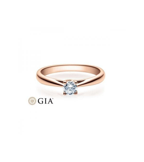 Alnilam 0,30 | Oro rosa - ANILLOS DE COMPROMISO EN ORO ROSA - Anillo rosa con un diamante "Hearts and Arrows" para la pedida de 