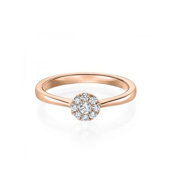 Scorpii 0,15 | Oro rosa - ANILLOS DE COMPROMISO EN ORO ROSA - Anillo para lucir en oro rosa 18K con 9 diamantes naturales éticos