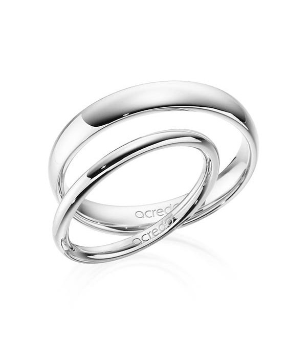 Finas alianzas de boda en oro blanco de 14K o 18K - Alianzas de boda - 

