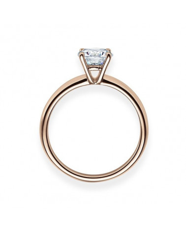 Persei 0,30 | Oro rosa - ANILLOS DE COMPROMISO EN ORO ROSA - Clásico anillo de compromiso rosa con un diamante con certificado G