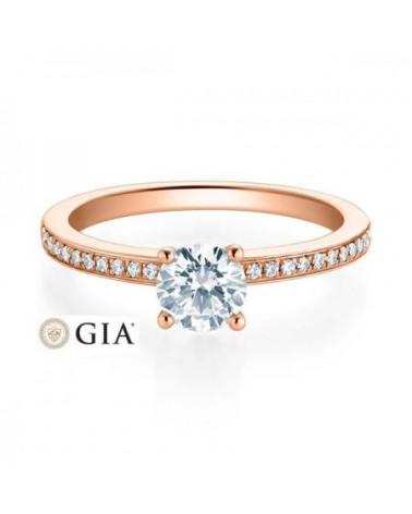 Antares 0,38 | Oro rosa - ANILLOS DE COMPROMISO EN ORO ROSA - Alianza de oro rosa de 18K con diamantes para la pedida de mano