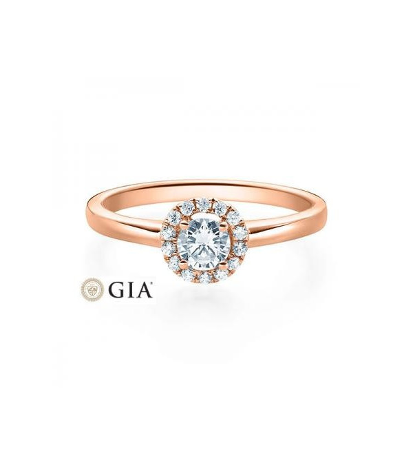 Tauri 0,38 | Oro rosa - ANILLOS DE COMPROMISO EN ORO ROSA - Original anillo de pedida de oro rosa tipo solitario con diamantes a