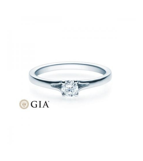 Fénix 0,30 | Oro blanco o Platino - Anillos de compromiso - Anillo de compromiso en platino u oro blanco con un diamante visible