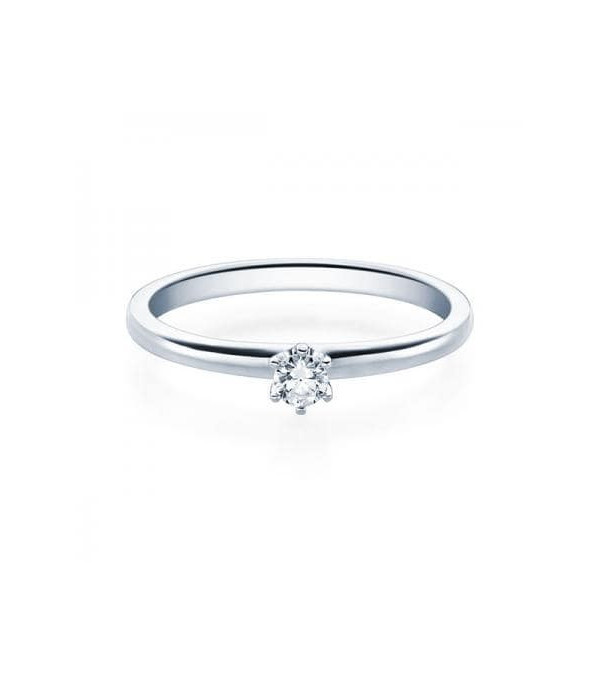 Wezen 0,10 | Oro blanco o Platino - Anillos de compromiso - Clásico anillo de compromiso en oro blanco o platino