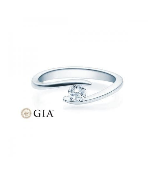 Deneb 0,30 | Oro blanco o Platino - Anillos de compromiso - Anillo de compromiso redondo en platino u oro blanco