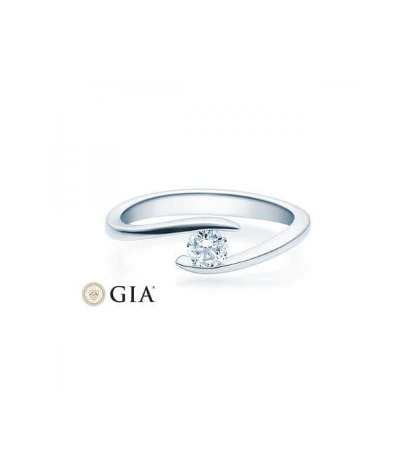 Deneb 0,30 | Oro blanco o Platino - Anillos de compromiso - Anillo de compromiso redondo en platino u oro blanco