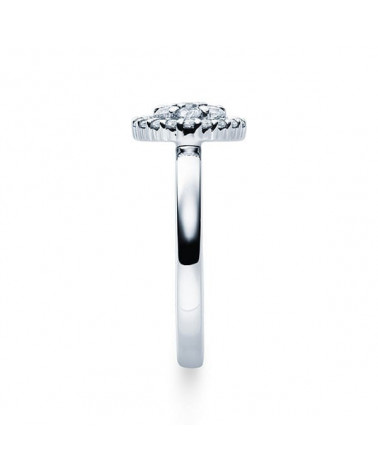 Orionis 0,15 | Oro blanco o Platino - Anillos de compromiso - Anillos de pedida con varios diamantes y una esfera de diamantes a