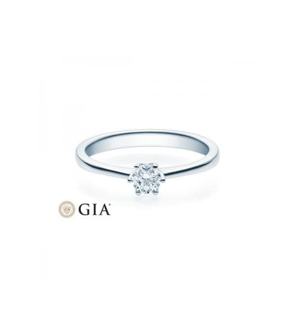 Centauri 0,30 | Oro blanco o Platino - Anillos de compromiso - Anillo de pedida fino y elegante en oro blanco o platino