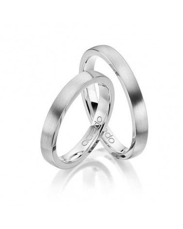 Alianzas de boda mate en oro blanco de 14K o 18K - Alianzas de boda - 

