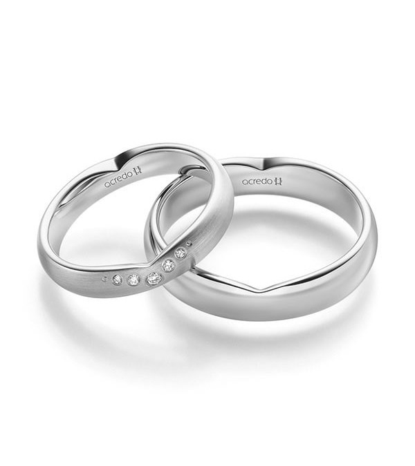 Nuevos anillos de matrimonio en Platino con diamantes pequeños - Alianzas de boda - 

