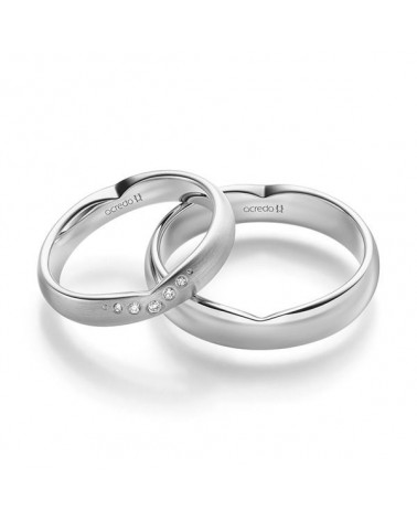 Nuevos anillos de matrimonio en Platino con diamantes pequeños - Alianzas de boda - 

