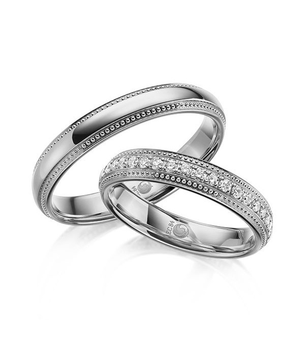 Alianzas de matrimonio de Platino para el y para ella - Alianzas de boda - 

