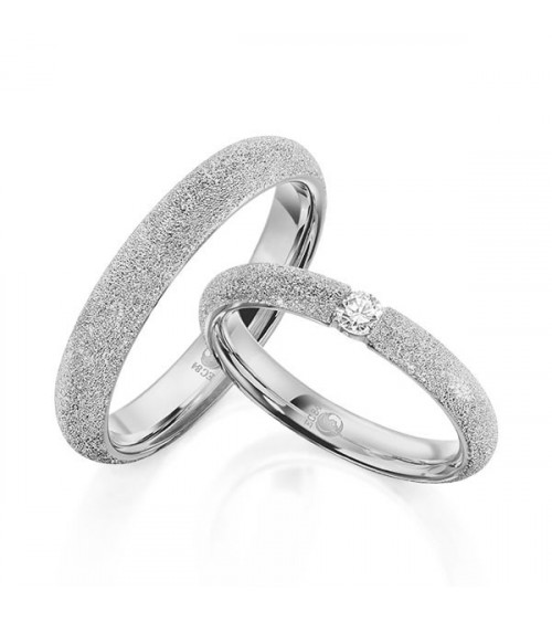 Alianzas de boda de Platino glamour con un diamante de la mejor calidad - Alianzas de boda - 

