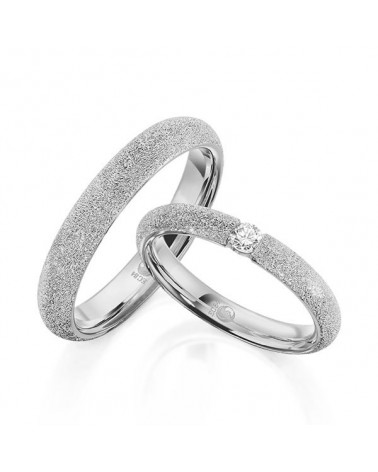 Alianzas de boda de Platino glamour con un diamante de la mejor calidad - Alianzas de boda - 

