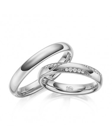 Anillos de matrimonio únicos en Platino con varios diamantes naturales - Alianzas de boda - 

