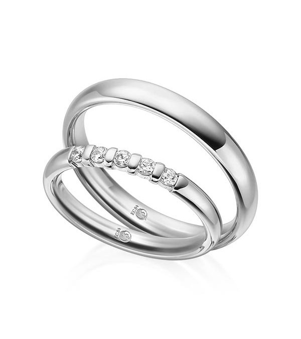 Finas alianzas de matrimonio de Platino con diamantes naturales de la mejor calidad - Alianzas de boda - 

