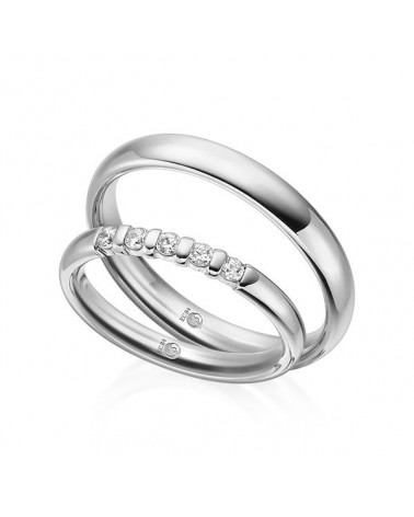 Finas alianzas de matrimonio de Platino con diamantes naturales de la mejor calidad - Alianzas de boda - 

