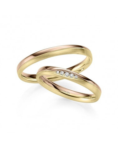 Anillos de oro amarillo y oro rosa con diamantes - Alianzas de boda - 


