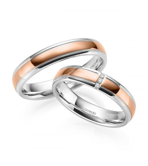 Alianzas de boda originales de dos colores con diamantes - Alianzas de boda - 


