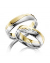 Alianzas de boda totalmente personalizables en oro amarillo y oro blanco con 3 diamantes - Alianzas de boda - 



