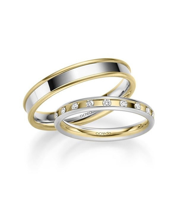 Anillos en dos colores con diamantes naturales de origen ético - Alianzas de boda - 


