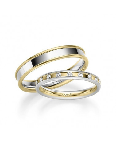 Anillos en dos colores con diamantes naturales de origen ético - Alianzas de boda - 



