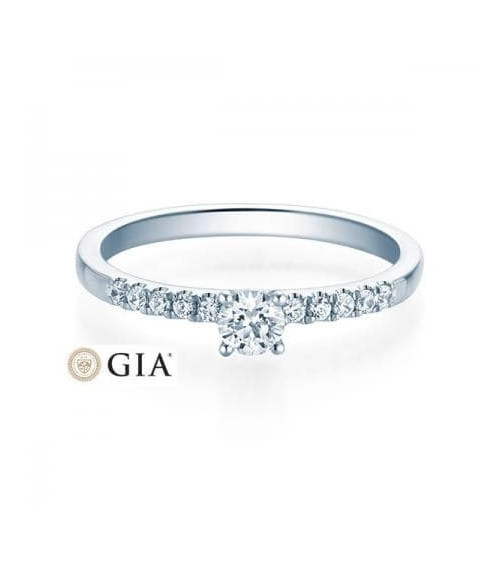 Aldebarán 0,30 | Oro blanco o Platino - Anillos de compromiso - Anillo de compromiso con diamantes en platino u oro blanco 18K