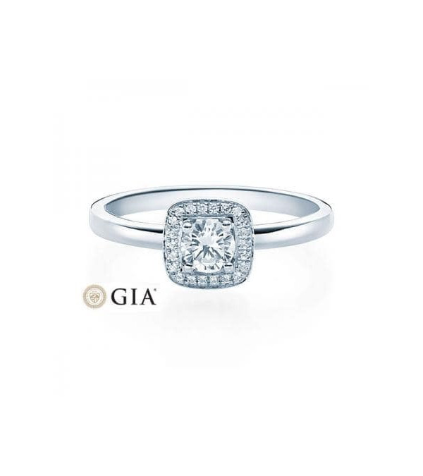 Carinea 0,30 | Oro blanco o Platino - Anillos de compromiso - Anillo de compromiso diseño exclusivo en oro blanco de 18K o plati