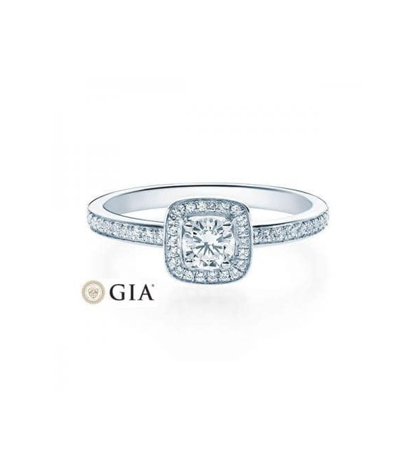 Carinea Major 0,30 | Oro blanco o Platino - Anillos de compromiso - Anillo de compromiso memoire en oro blanco o platino con dia