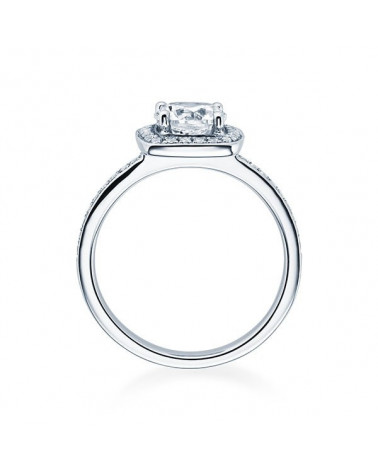 Carinea Major 0,30 | Oro blanco o Platino - Anillos de compromiso - Anillo de compromiso memoire en oro blanco o platino con dia