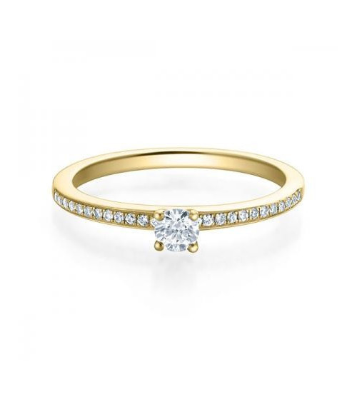 Antares 0,20 | Oro amarillo - ANILLO DE COMPROMISO EN ORO - Fino y elegante anillo de compromiso de oro de 18K con diamantes