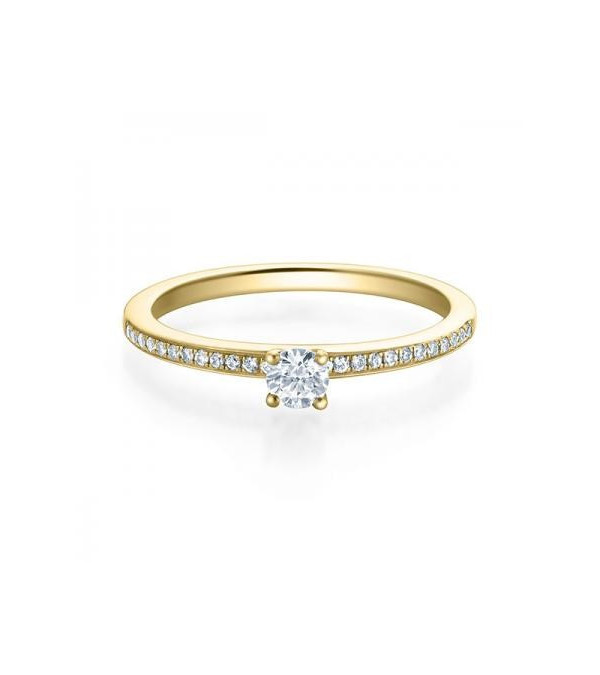 Antares 0,20 | Oro amarillo - ANILLO DE COMPROMISO EN ORO - Fino y elegante anillo de compromiso de oro de 18K con diamantes