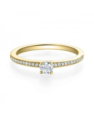 Antares 0,20 | Oro amarillo - ANILLO DE COMPROMISO EN ORO - Fino y elegante anillo de compromiso de oro de 18K con diamantes
