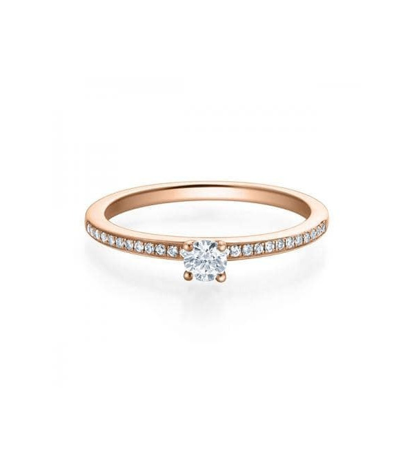 Antares 0,20 | Oro rosa - ANILLOS DE COMPROMISO EN ORO ROSA - Anillo rosa con diamantes para la pedida de mano en oro de 18K
