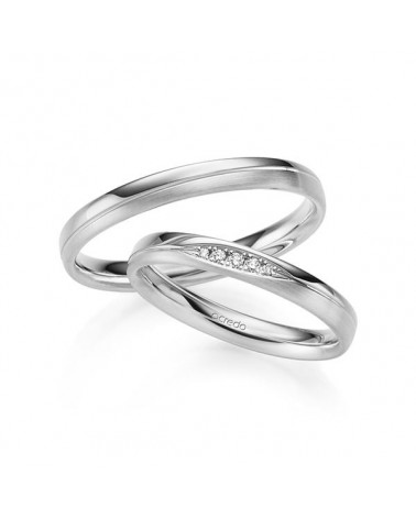 Diseño especial de anillos de matrimonio en oro blanco con diamantes - Alianzas de boda - 

