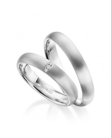Anillos de matrimonio mate en oro blanco de 14K o 18K - Alianzas de boda - 

