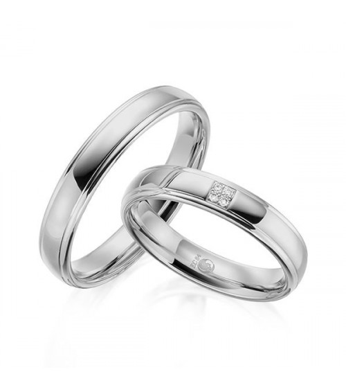 Anillos para la boda en oro blanco de 14K o 18K - Alianzas de boda - 

